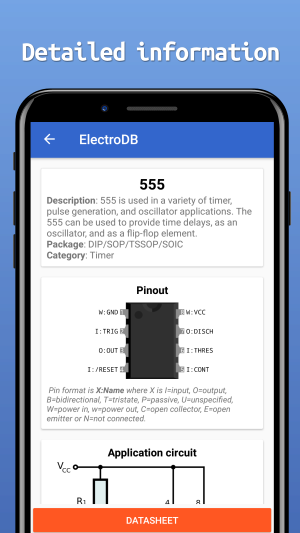 Component page of the 555 timer.