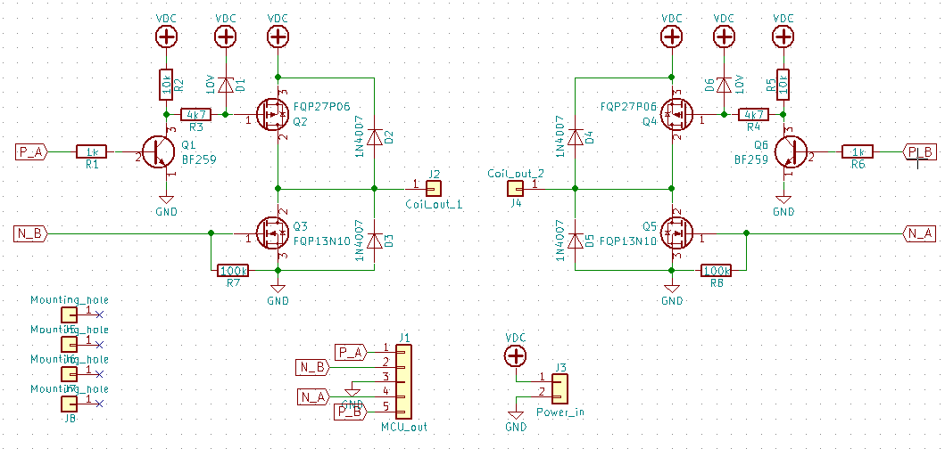 Circuit of the H-bridges.