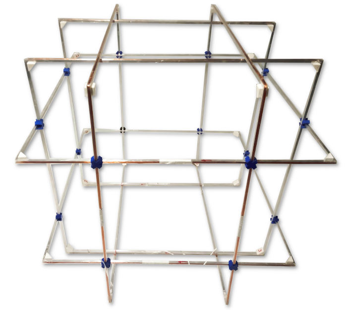 Helmholtz Magnetic Simulation System fully assembled.