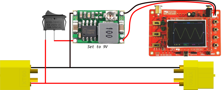 Wiring diagram for the oscilloscope module