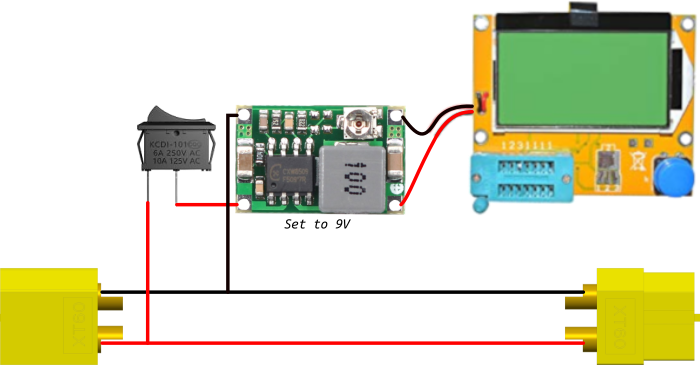 Wiring diagram for the component tester module