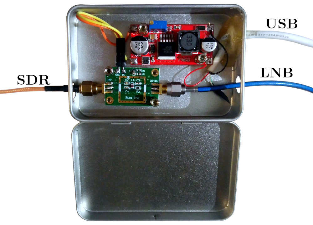 Shielded metal box with tee bias and boost converter