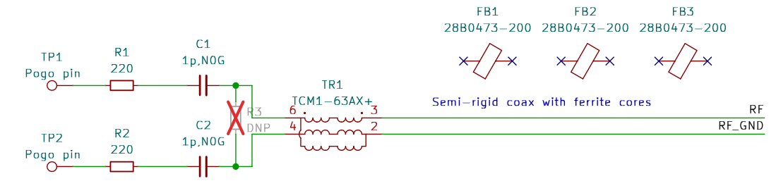 Circuit of the probe in KiCad