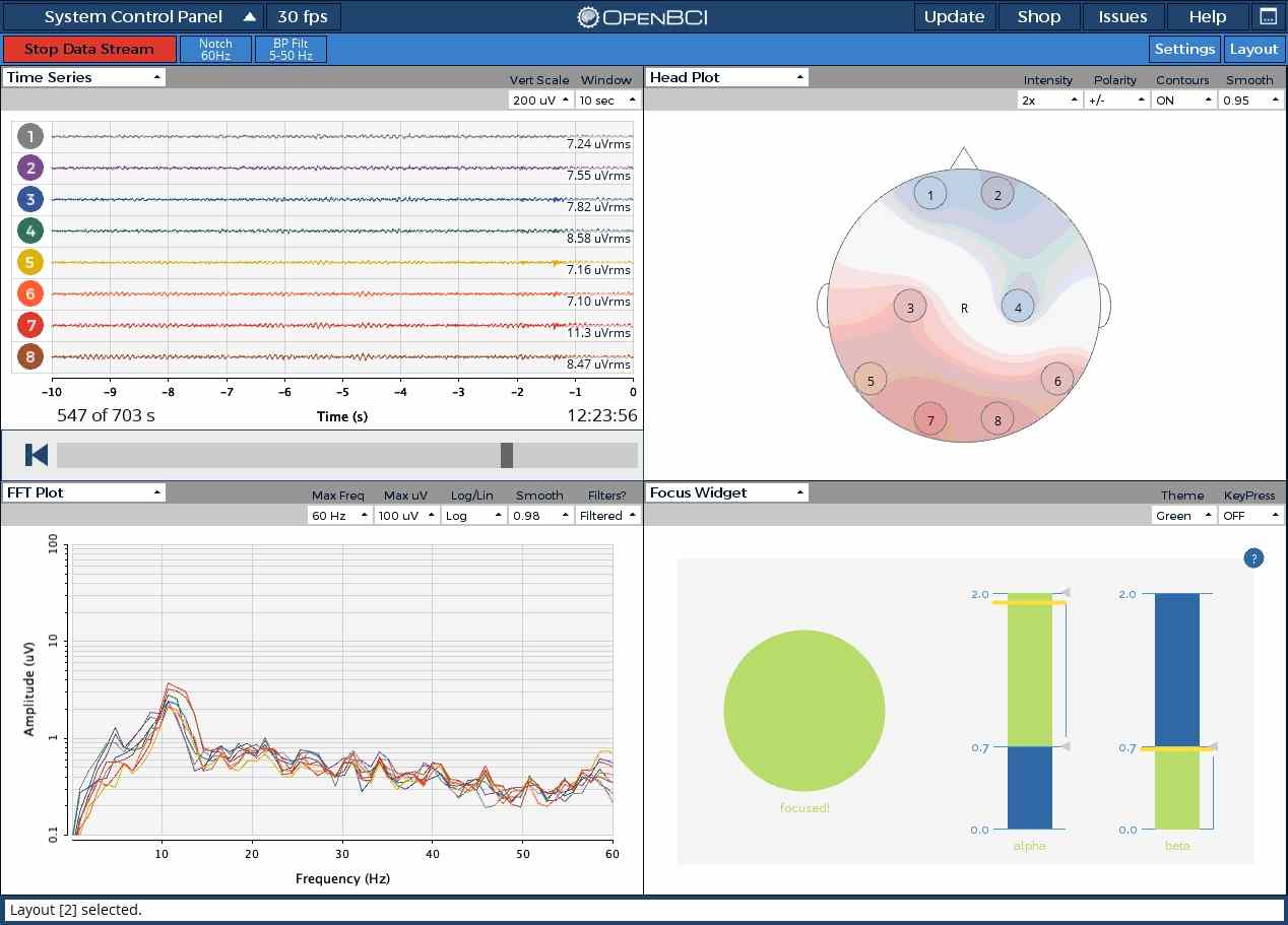 Screenshot of OpenBCI-GUI